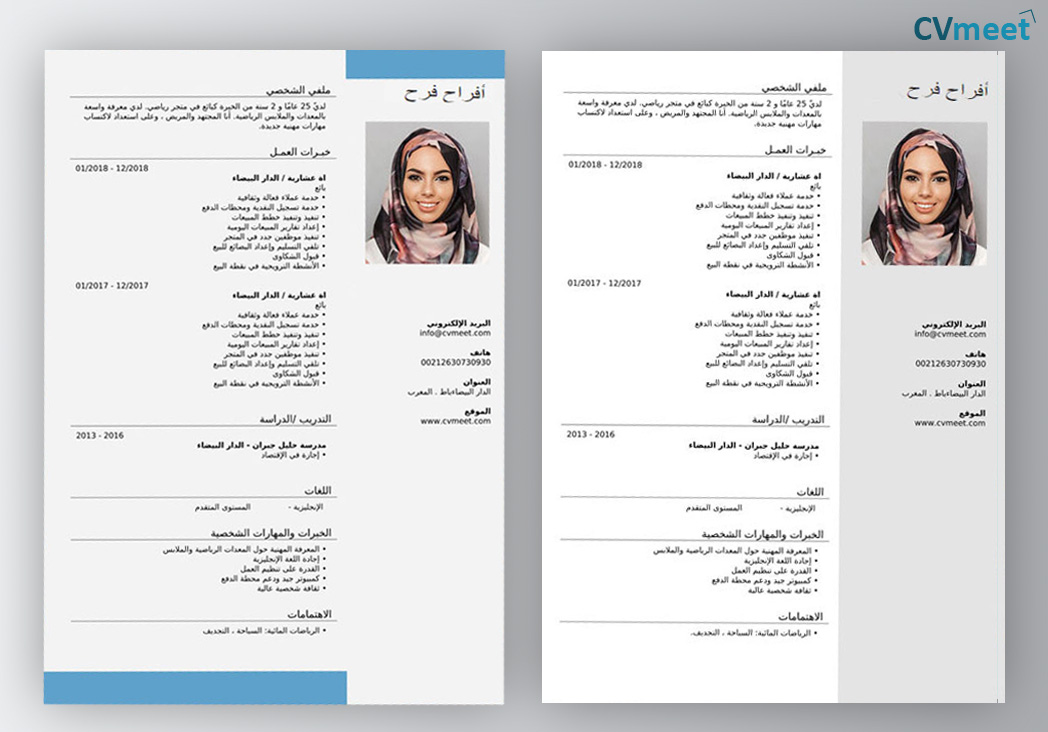 نماذج سيرة ذاتية PDF عربي
